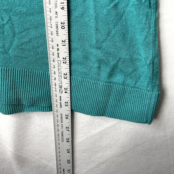 J. Jill Womens Size Medium Turquoise Blue/Green Stretch Long Sleeve Blouse Top - Picture 5 of 12